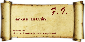 Farkas István névjegykártya